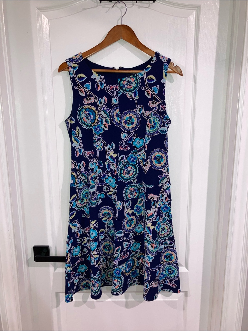Tommy Hilfiger Blue Floral Sleeveless A-Line Dress - size 8